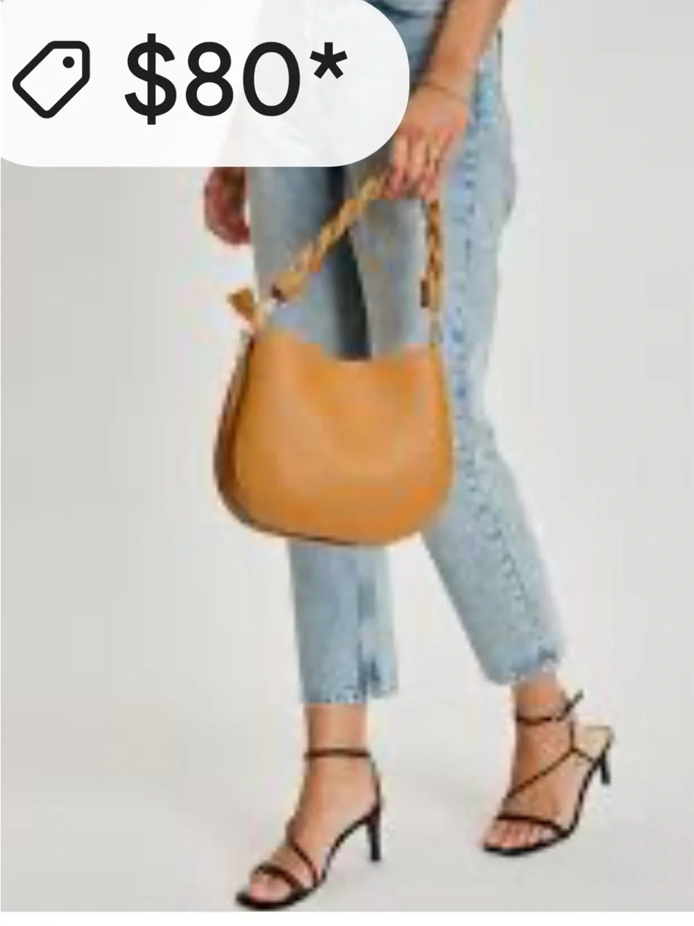 Moda Luxe Glamique Vegan Leather Crossbody Saddle Bag Tan